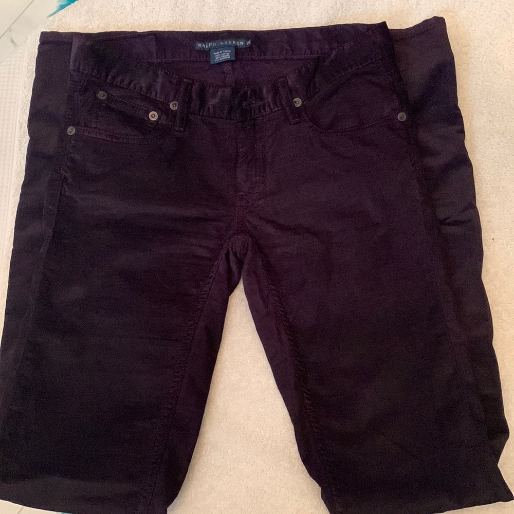 Ralph Lauren Plum Corduroy Straight-Leg Pants